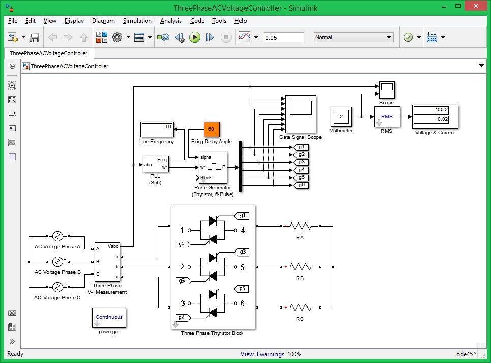 Three Phase AC Voltage Controller Model - File Exchange - MATLAB